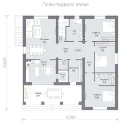 House project 10 by 10 one-story with 4 bedrooms photo