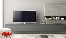 Long TV stand in a modern style for the living room photo