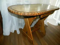 Ağacdan hazırlanmış DIY mətbəx masası, DIY fotoşəkili