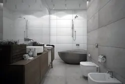 Japandi bathroom interior
