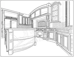 Kitchen interior vector