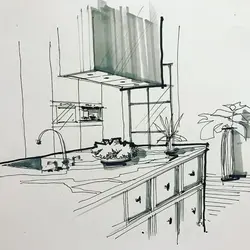 Kitchen interior sketches