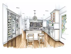 Kitchen interior sketches