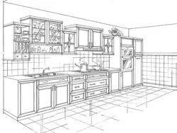 Kitchen interior sketches