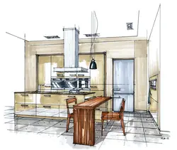 Kitchen Interior Sketches