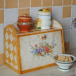 Bread box in the kitchen interior