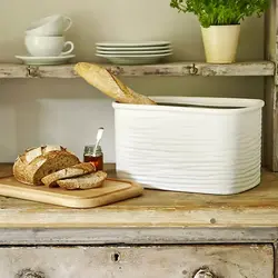 Bread box in the kitchen interior