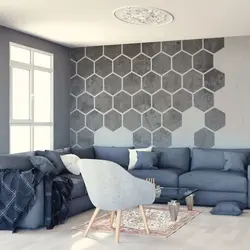 Honeycombs in the living room interior
