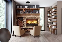 Firewood In The Living Room Interior