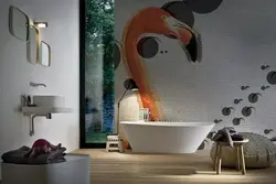 Фламинго в интерьере ванной