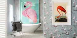 Ванна Бөлмесінің Интерьеріндегі Фламинго