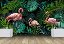 Flamingo in the bathroom interior