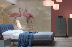 Ванна бөлмесінің интерьеріндегі фламинго