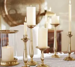 Candlesticks in the living room interior