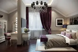 Gray Burgundy Bedroom Interior