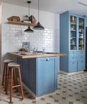 Kitchen denim in the interior