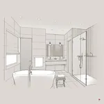 Bathroom interior drawing