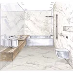 Bathroom interior drawing