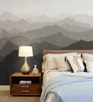 Yataq otağının interyerində dağlar