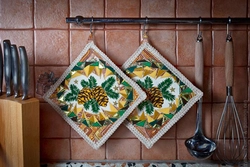 Potholders in the kitchen interior