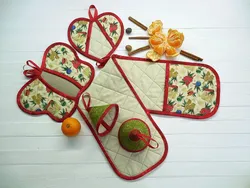 Potholders in the kitchen interior