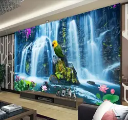 Waterfall in the living room interior