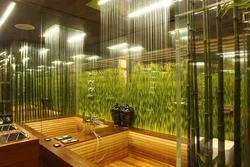 Bamboo in the bathroom interior