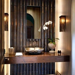 Bamboo in the bathroom interior