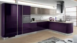 Plum kitchen in the interior
