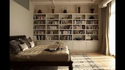 Библиотека в спальне интерьер