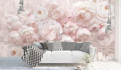 Peonies in the living room interior