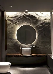Rock in the bathroom interior
