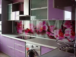 Kitchen interior with orchid
