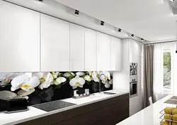 Kitchen interior with orchid