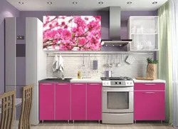 Kitchen interior with sakura