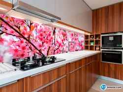 Kitchen interior with sakura