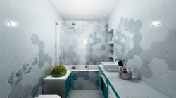 Hexagon in the bathroom interior