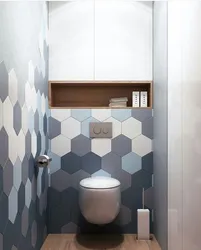 Hexagon in the bathroom interior