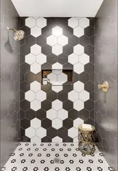 Hexagon in the bathroom interior