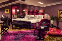Purple in the bedroom interior