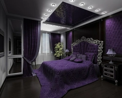 Purple in the bedroom interior