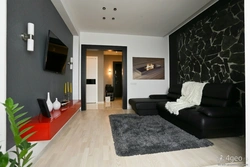 Dark interior of a small living room