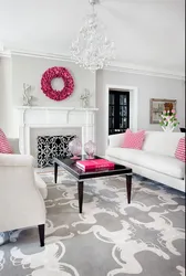 Living room interior black pink