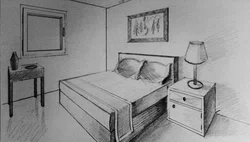 Інтэр'ер у перспектыве спальня