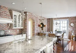 Clinker tiles in the kitchen interior