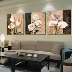 Triptych paintings for living room interior