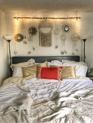 Dream catcher in the bedroom interior