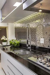 Mirror mosaic in the kitchen interior