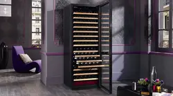 Wine cabinet in the living room interior