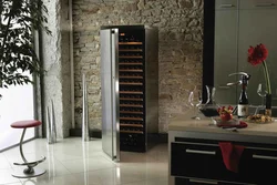 Wine cabinet in the living room interior